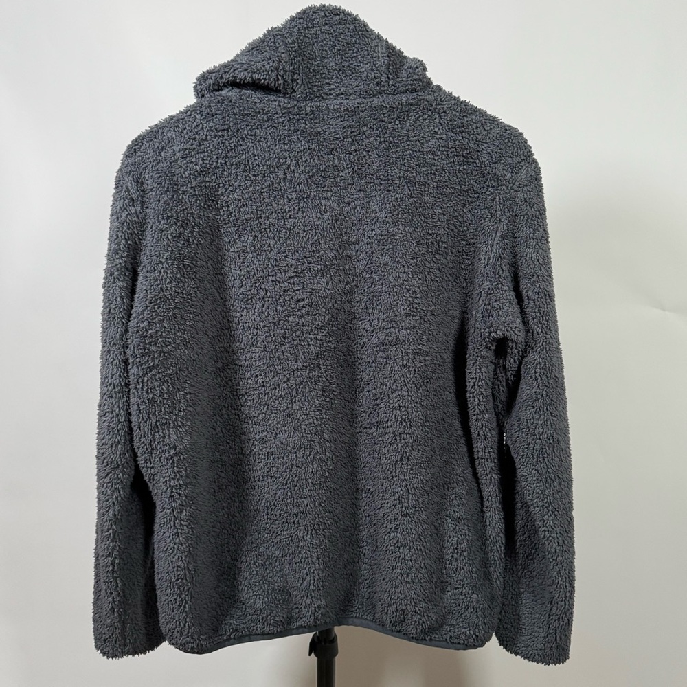 Patagonia Los Gatos Hooded Fleece Pullover Navy Blue/Grey Cozy Teddy Half Zip - Picture 5 of 10